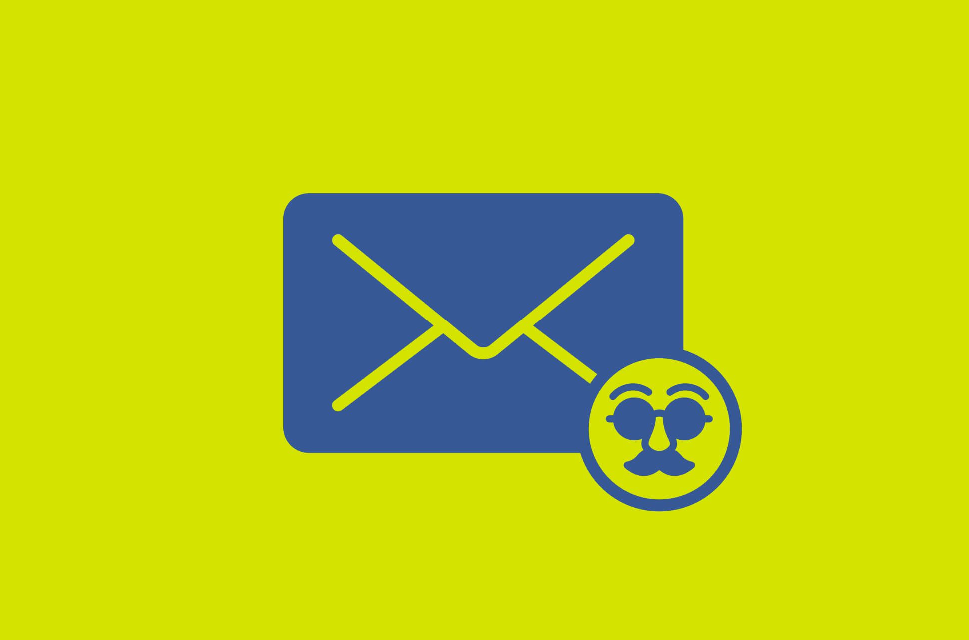 Envelope with a disguised face.