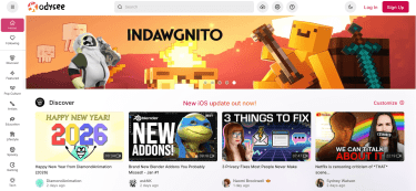 The Odysee Discover page.