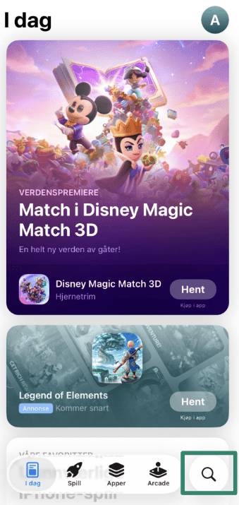 Accessing the App Store on iOS.