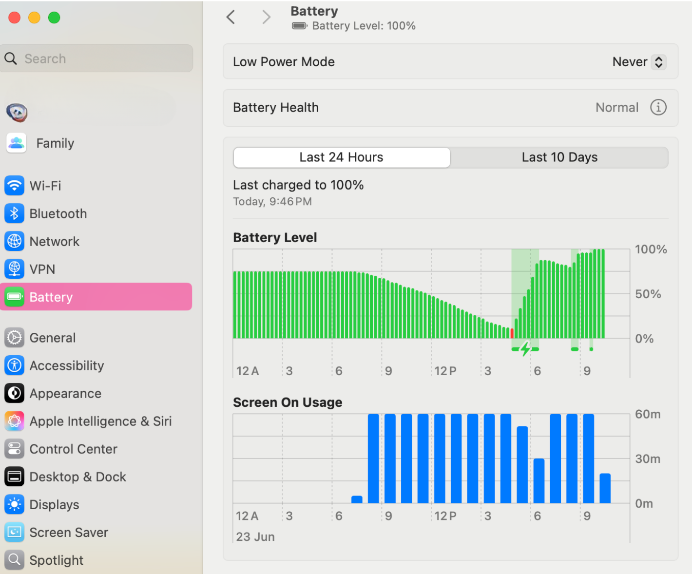 MacBook battery usage during 30 minutes on Chrome.