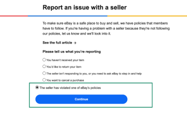 How to report a seller on eBay.