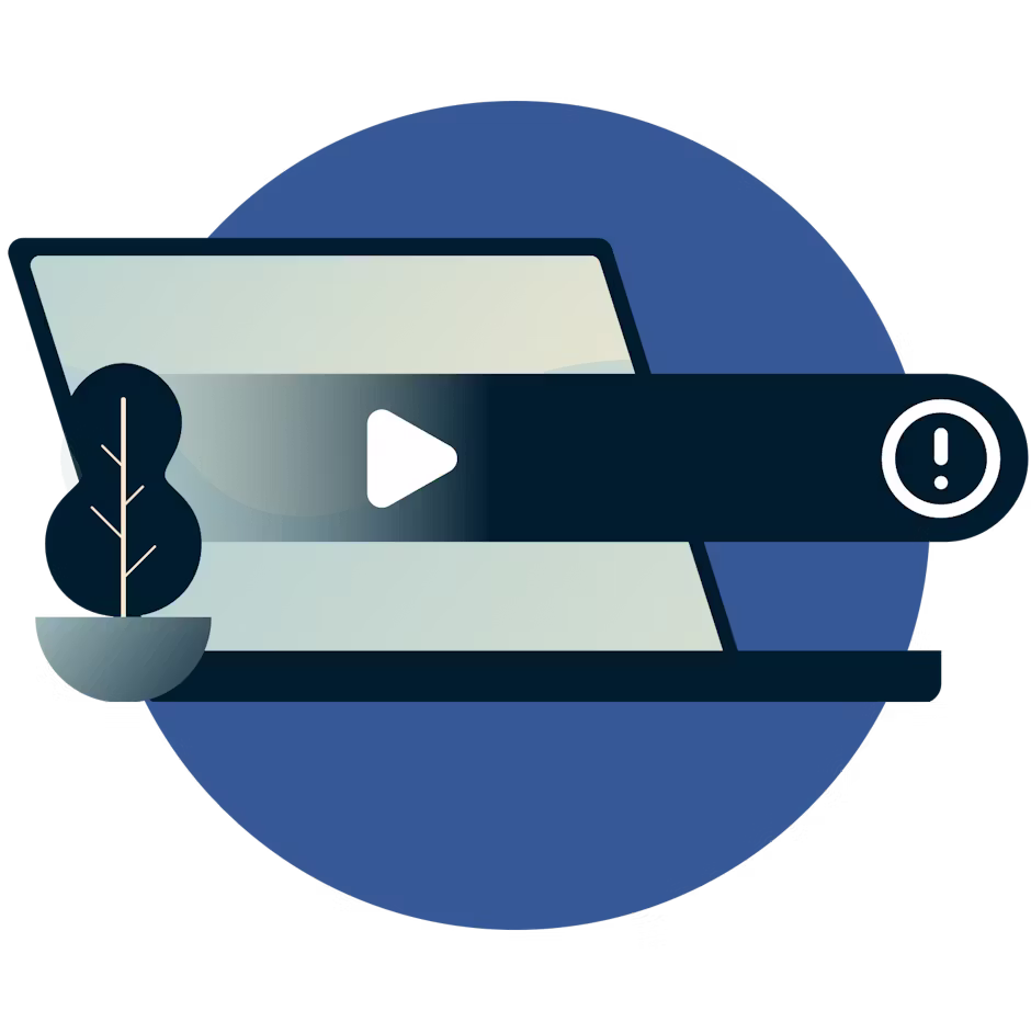 Laptop with play error.