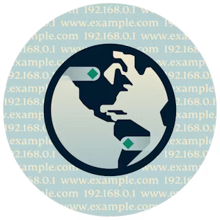 Klode som viser Amerika med DNS og nettadresser i bakgrunnen.