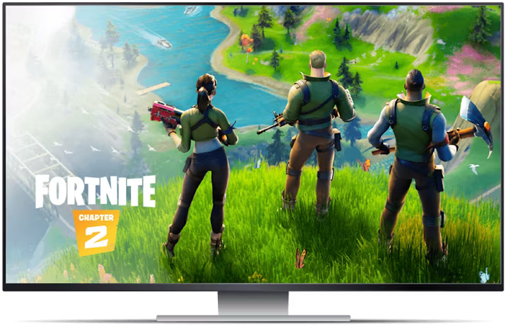Geforce Now, tela com Fortnite