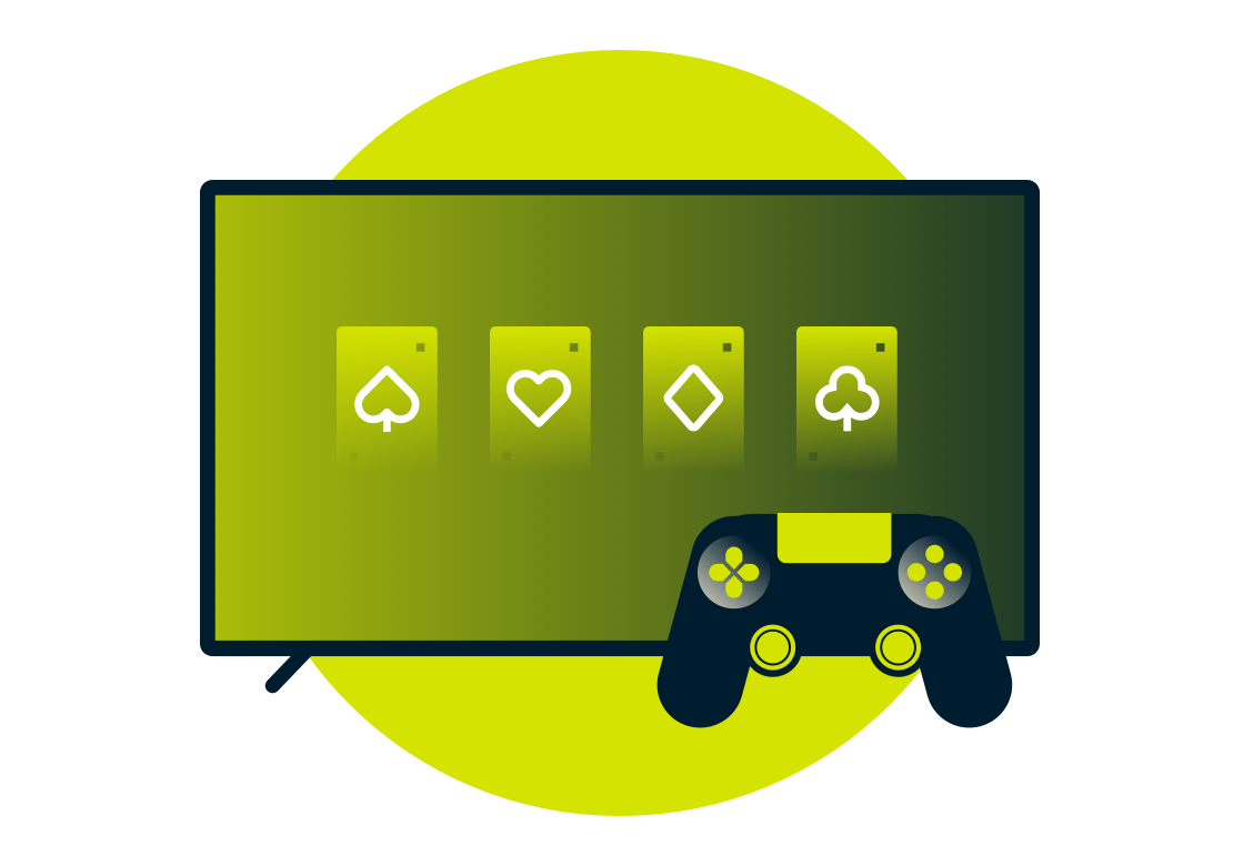 เล่นสัญลักษณ์บัตรบนจอภาพ.