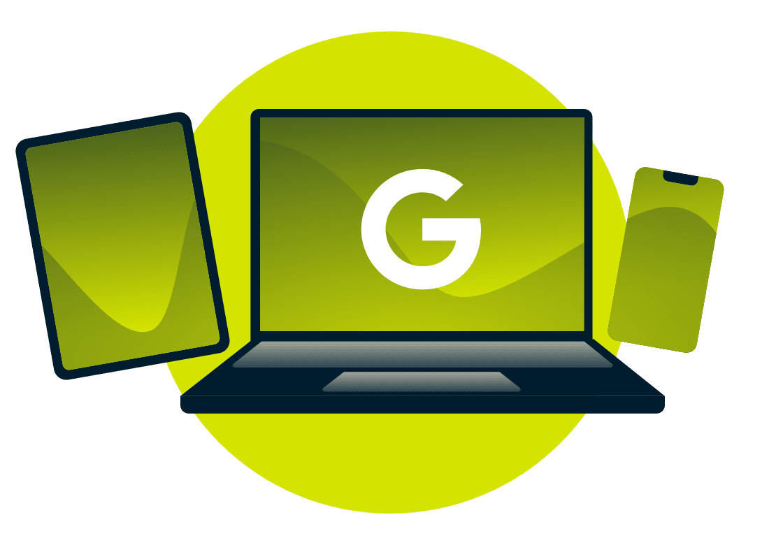 Enheter med Googles logotyp.