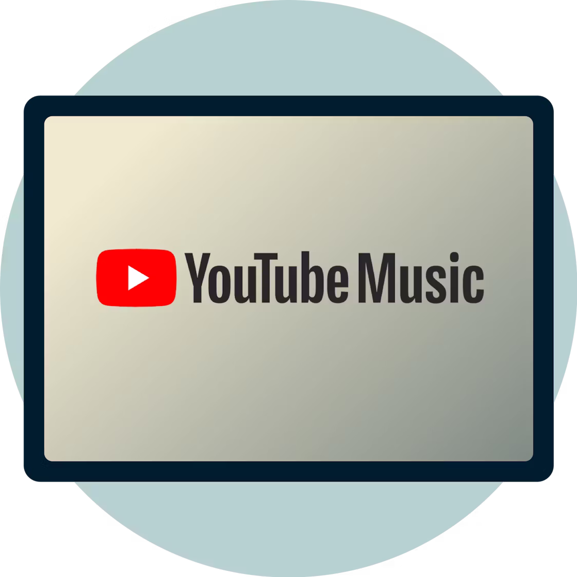 Logo YouTube Music na ekranie.