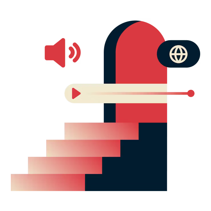 Tonton konten dari mana saja: Tangga menuju pintu terbuka, melambangkan akses.