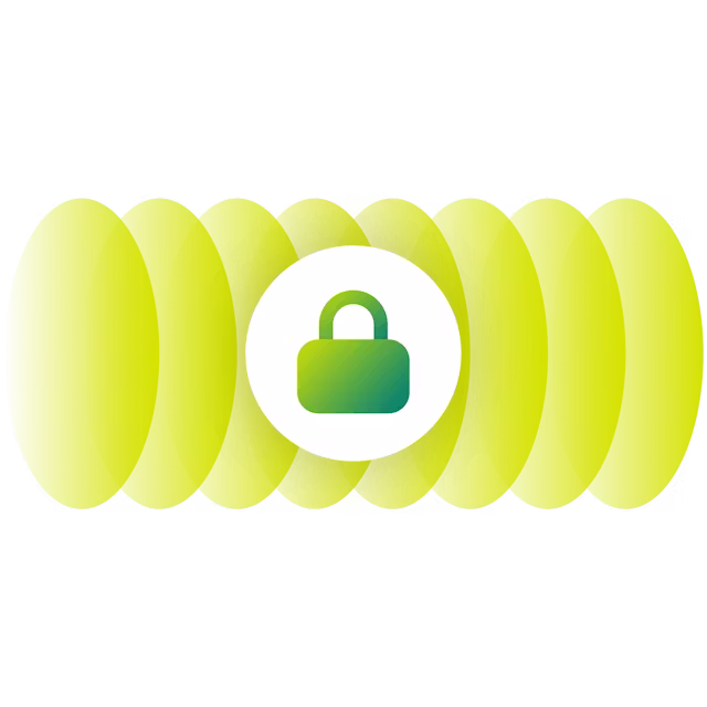 Increspatura verde con una chiusura assicurata.