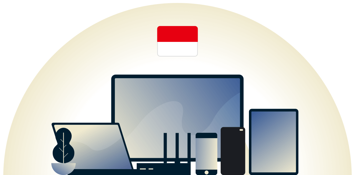 VPN อินโดนีเซียที่กำลังปกป้องอุปกรณ์หลากหลายชนิด