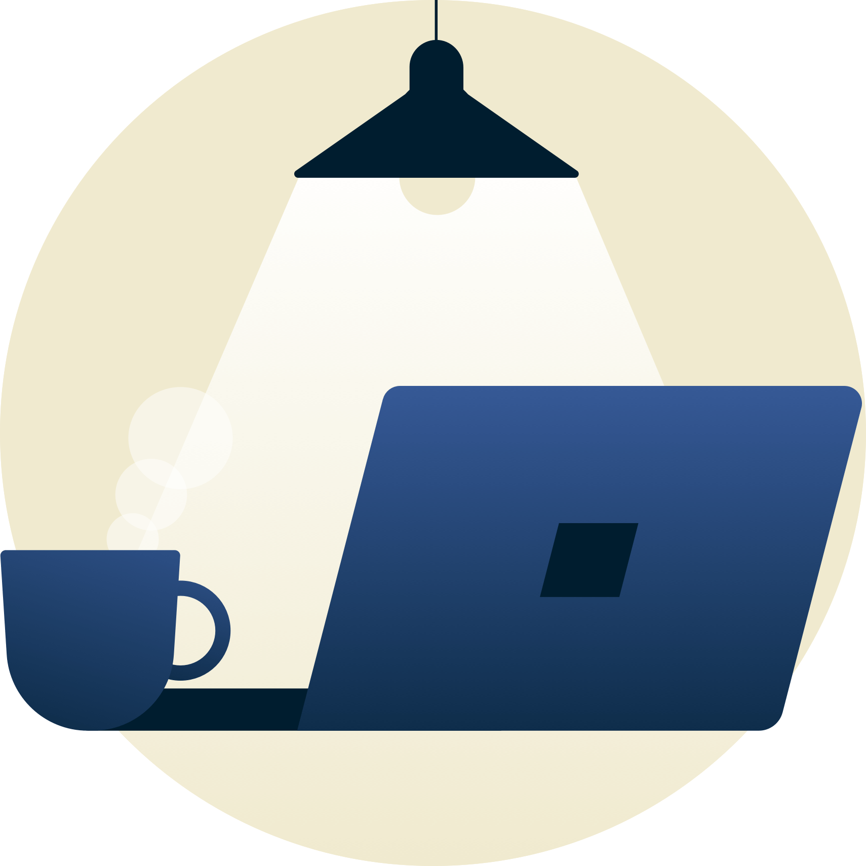 Lampka oświetlająca laptopa odwróconego od Ciebie. 